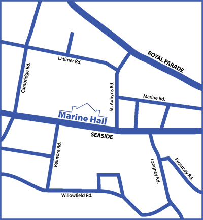 Marine Hall Location Map